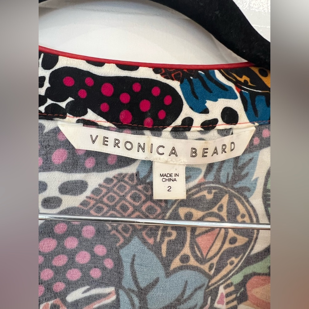 EUC Veronica Beard Serena Abstract Wrap Midi Dress - Picture 5 of 7